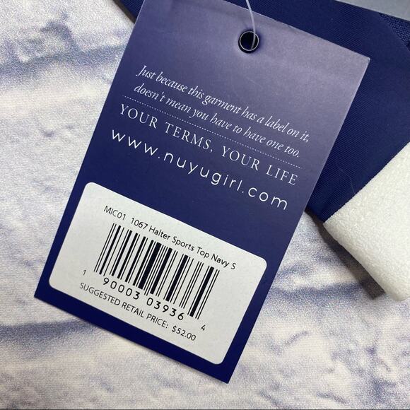 NEW NUYU University of Michigan Wolverines Halter Sports Top in Navy - Picture 5 of 5